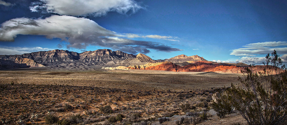 Scenic photo of Red Rock Canyon desert landscape. Photograph by Ed Foster. 